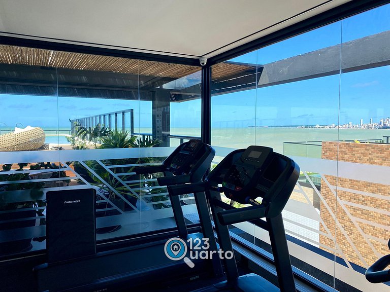 Flat Vista Mar com Varanda | 123Quarto #XR306