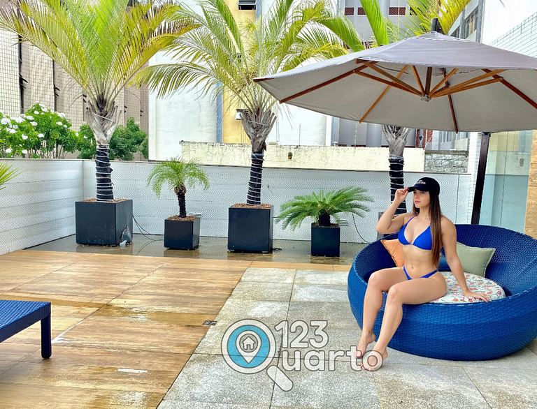 Gold Flat Cabo Branco | Vista Piscina #GFCB123