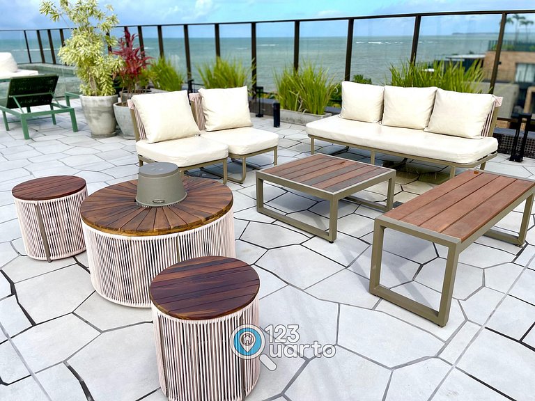 Flat Beira-Mar no Bessa 2 Camas | 123Quarto #GS318