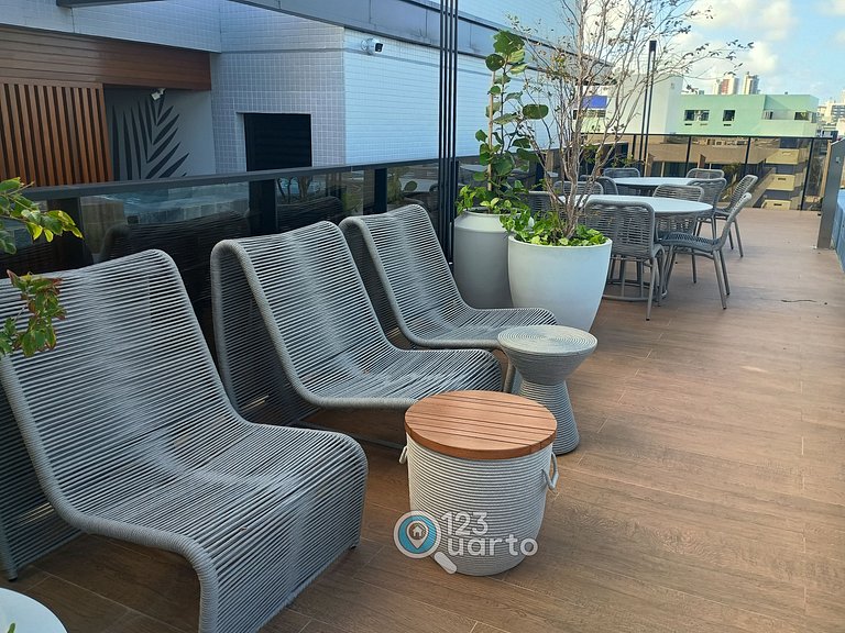 Flat Stúdio Em Cabo Branco - 123Quarto HCB 136B