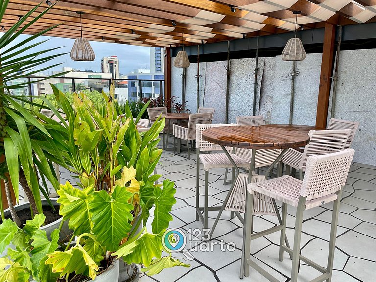 Apto Luxo Pé na Areia no Bessa | 123Quarto #GS118