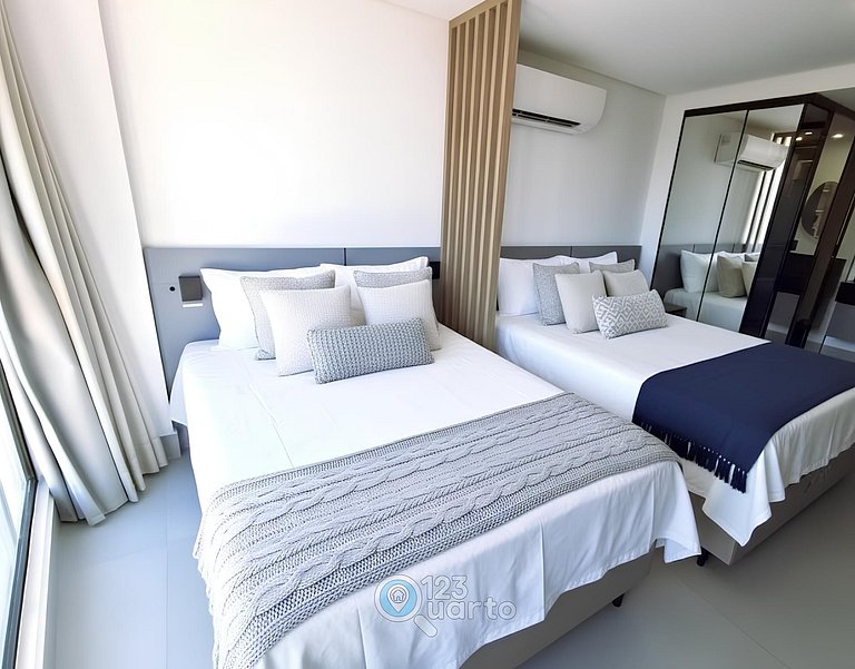 Flat Beira-Mar no Bessa 2 Camas | 123Quarto #GS318