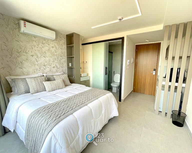 Flat Vista Mar com Varanda | 123Quarto