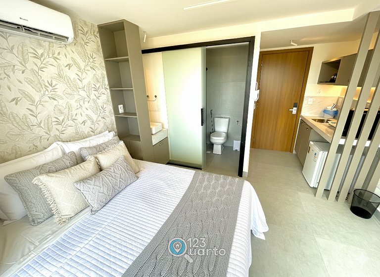 Flat Vista Mar com Varanda | 123Quarto