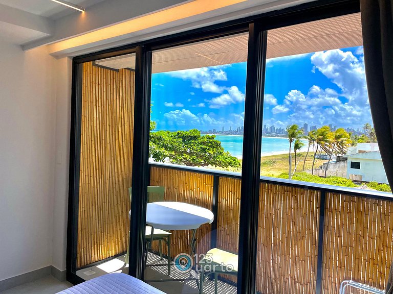 Flat Vista Mar com Varanda | 123Quarto