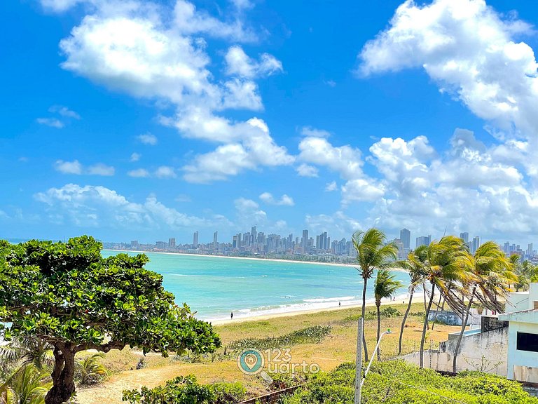 Flat Vista Mar com Varanda | 123Quarto