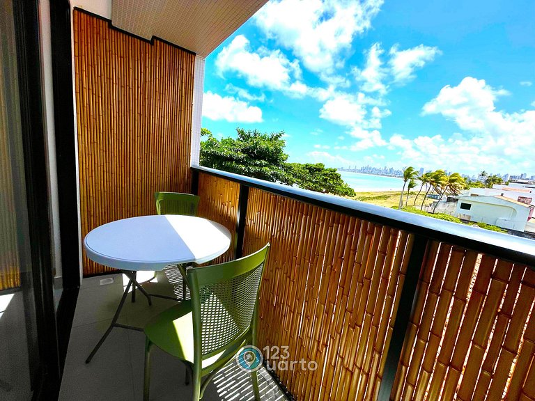 Flat Vista Mar com Varanda | 123Quarto