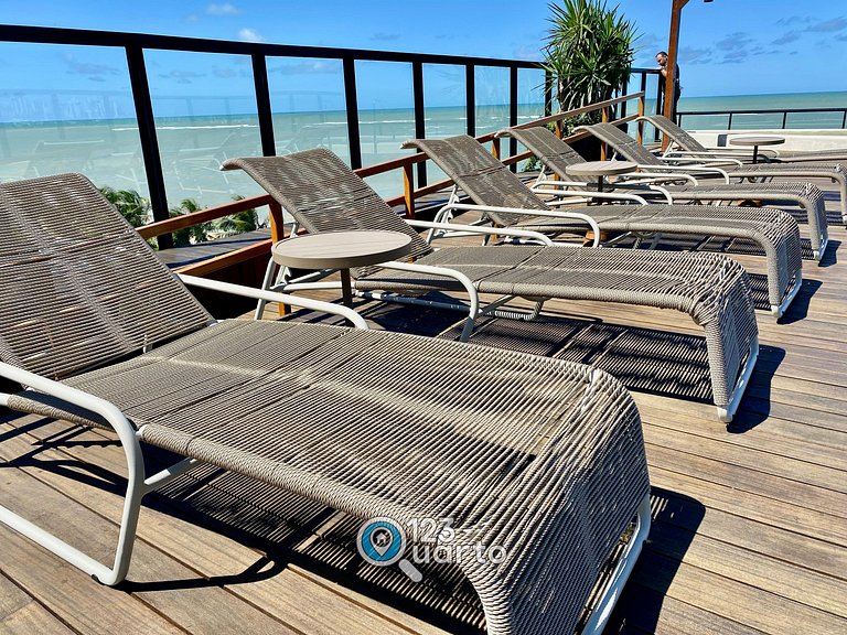 Flat Vista Mar com Varanda | 123Quarto #XR306
