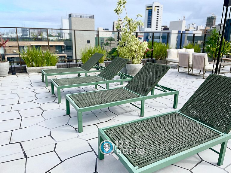 Flat Luxo no Bessa 2 Camas | 123Quarto #GS116