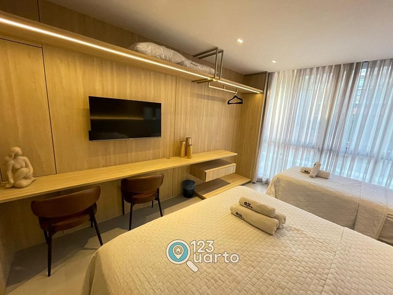 Flat Luxo no Bessa 2 Camas | 123Quarto #GS116