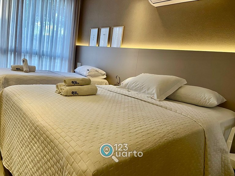 Flat Luxo no Bessa 2 Camas | 123Quarto #GS116