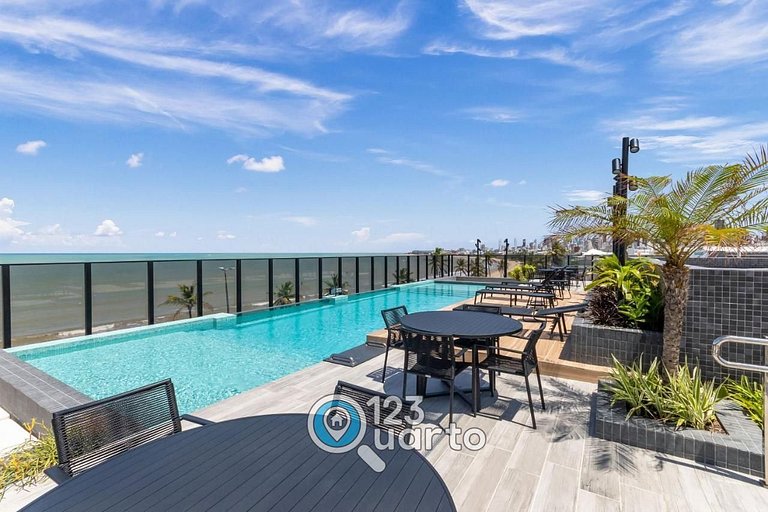 Apto Luxo Com Varanda Vista Mar | 123Quarto #BH207