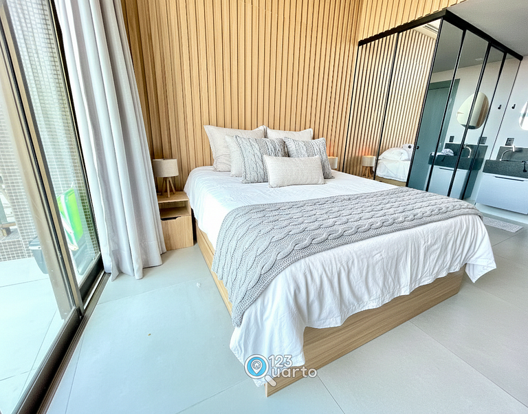 Apto Com Varanda Vista lateral Mar| #GS402