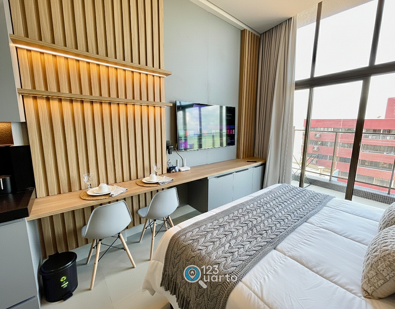 Apto Com Varanda Vista Mar| 123Quarto #GS402