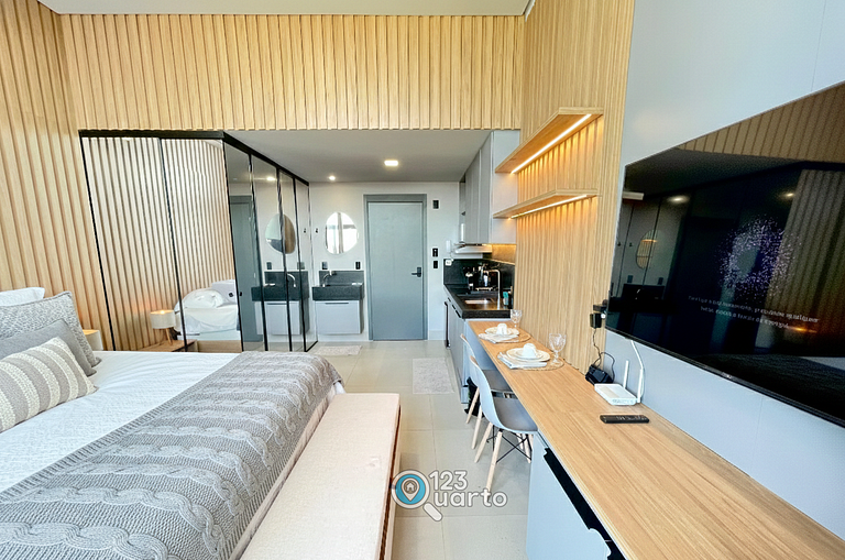 Apto Com Varanda Vista lateral Mar| #GS402