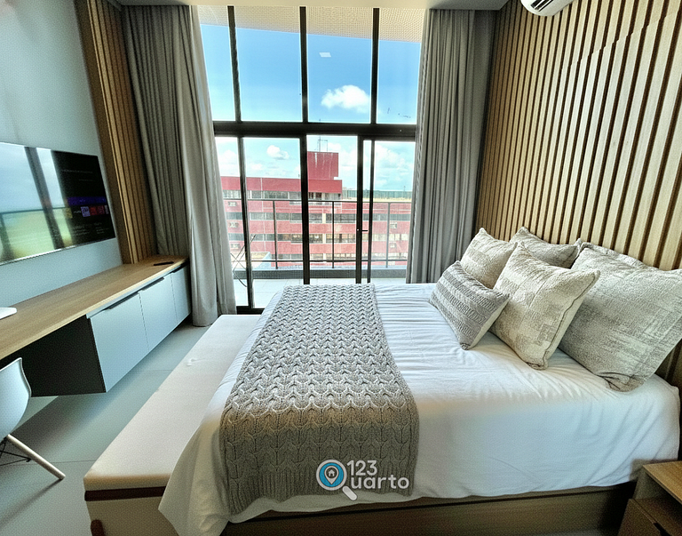 Apto Com Varanda Vista Mar| 123Quarto #GS402