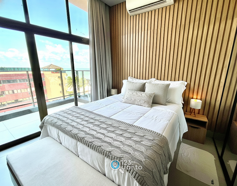 Apto Com Varanda Vista lateral Mar| #GS402