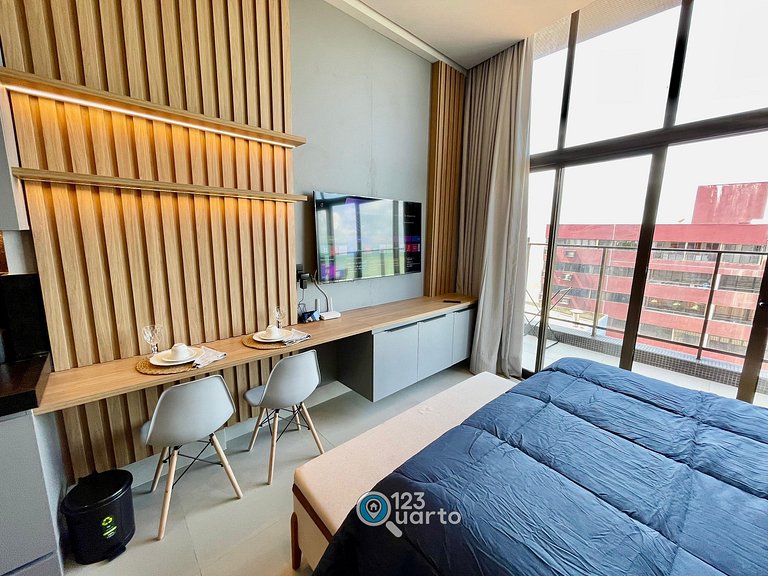 Apto Com Varanda Vista Mar| 123Quarto #GS402