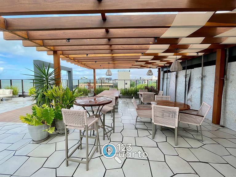 Apto Com Varanda Vista lateral Mar| #GS402