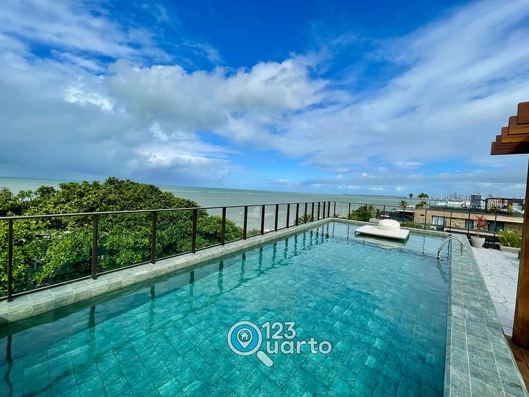 Apto Com Varanda Vista lateral Mar| #GS402