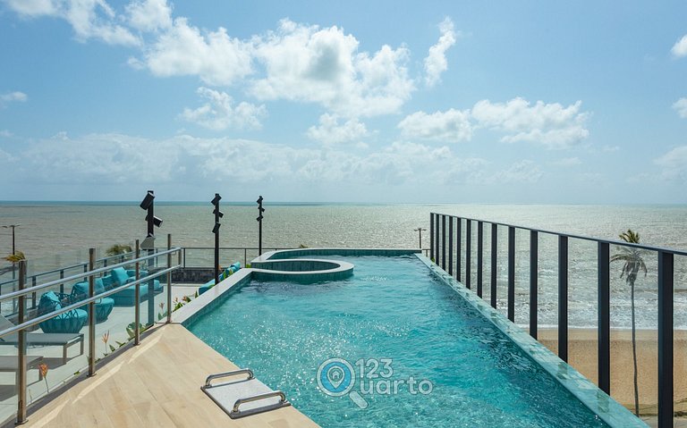 Apto Luxo | Vista Mar + Hidro Aquecida no Rooftop