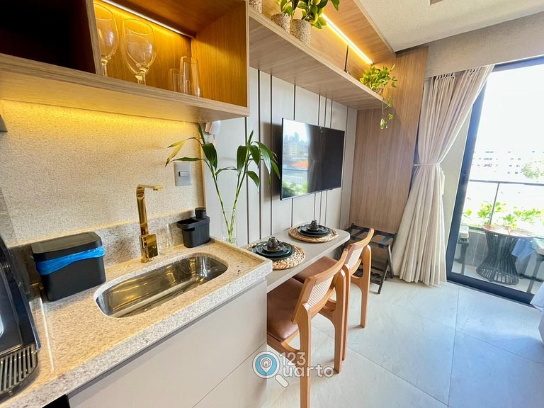 Apto Luxo | Vista Mar + Hidro Aquecida no Rooftop