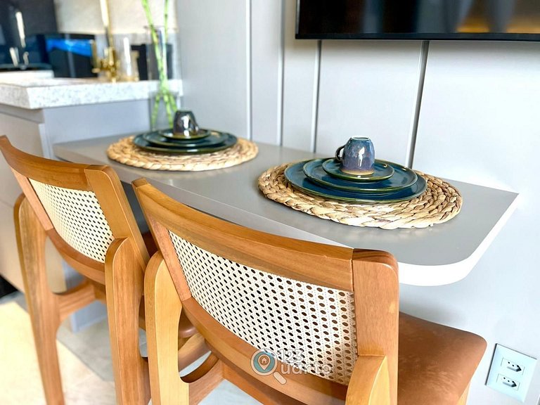 Apto Luxo | Vista Mar + Hidro Aquecida no Rooftop