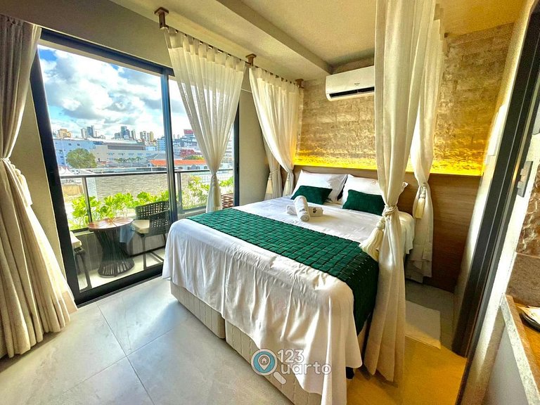 Apto Luxo | Vista Mar + Hidro Aquecida no Rooftop