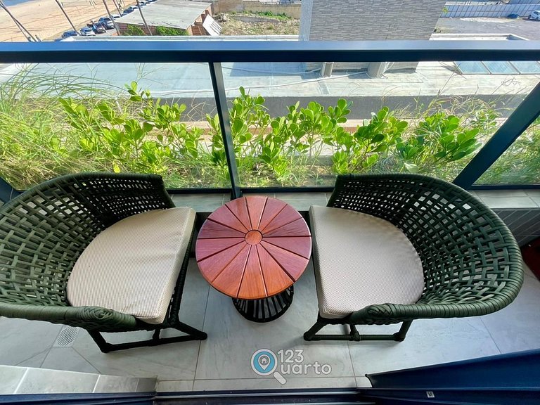 Apto Luxo | Vista Mar + Hidro Aquecida no Rooftop