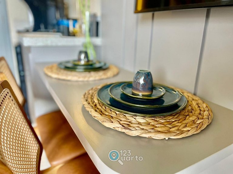 Apto Luxo | Vista Mar + Hidro Aquecida no Rooftop